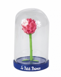 Figura el principito rosa en urna de cristal 12cm