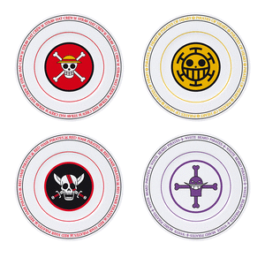 Set de 4 platos one piece emblemas