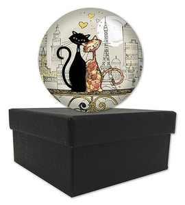 Bola de cristal pisapapeles bug art gatos enamorados