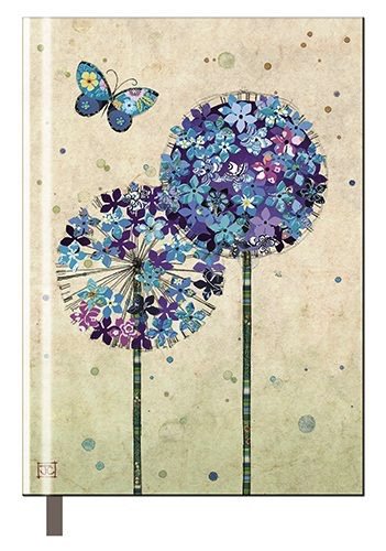 Cuaderno pasta dura a6 bug art flores azules