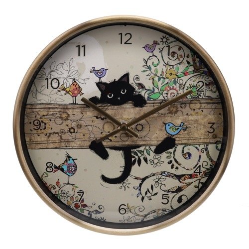 Reloj de aluminio 25cm bug art gato