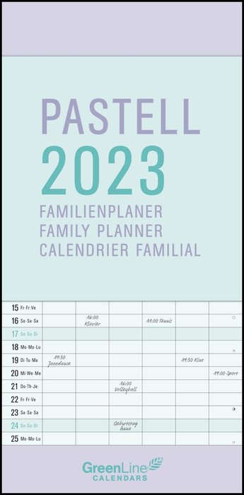 Planificador familiar 2023 pastel 22x45
