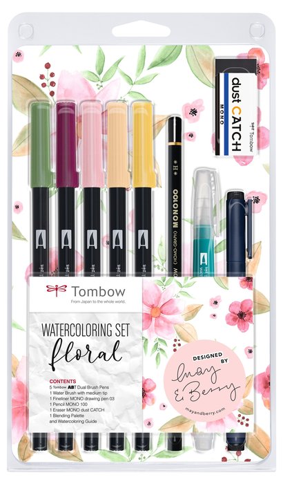 Set tombow acuarelable floral