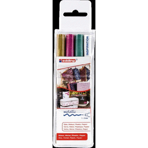 Rotulador edding 751 blister 3 colores metalizados