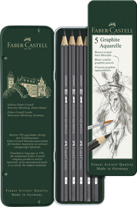 Lapiz faber castell graphite aquarelle caja 5 graduaciones