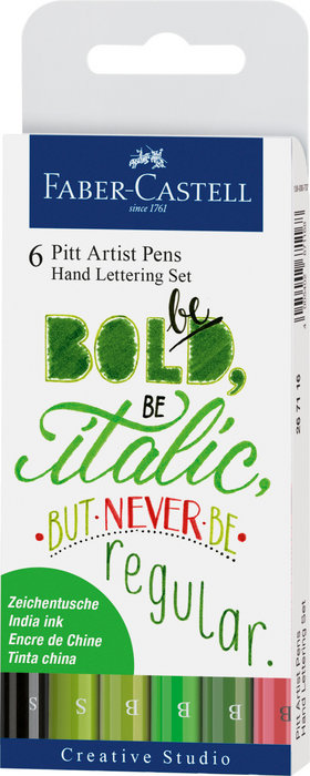 Set 6 rotuladores pincel faber castell pitt hand lettering