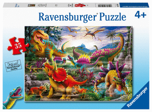 Puzzle dinosaurios coloridos 35 pz