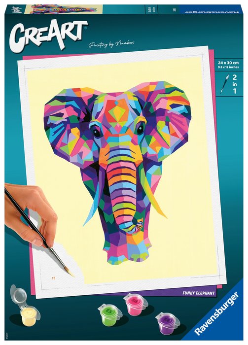 Creart adulto pintar con numeros elefante