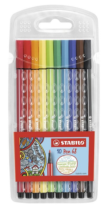 Rotulador stabilo premium pen 68 10 colores surtidos