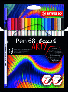 Rotulador stabilo arty pen 68 brush 18 colores