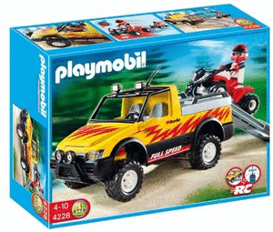 Playmobil pick-up con quad de carreras