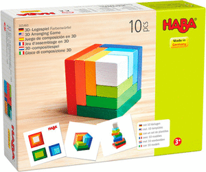 Juego haba composicion 3d cubo de color