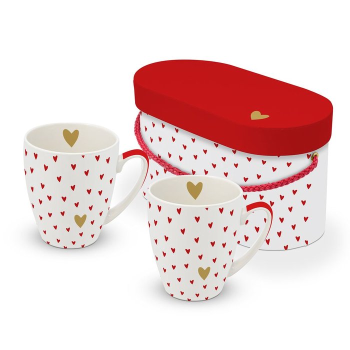 Set tazas little hearts real gold