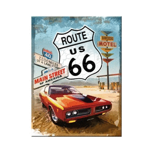 Iman 6x8 cm us highways route 66 red car