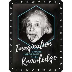 Placa de metal 15x20 cm einstein-imagination & knowledge