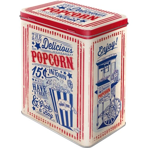 Caja de metal 10x14x20 cm usa popcorn