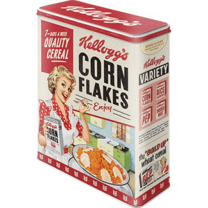 Caja de metal xl 8x19x26 cms. kellogg´s - corn flakes
