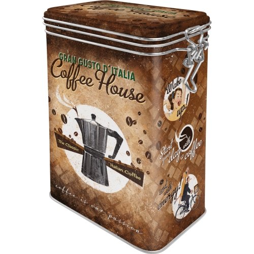Caja superior con clip 7,5x11x17,5 cm coffee house