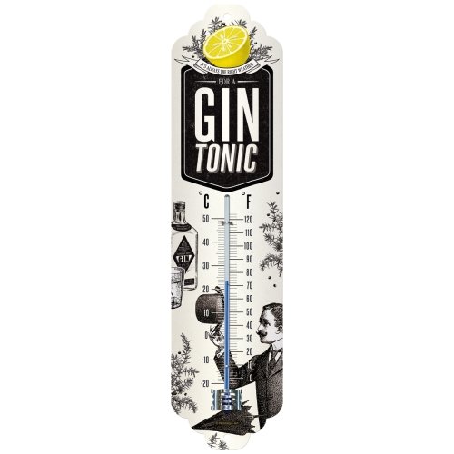 Termometro 6,5x28 cm open bar gin tonic weather