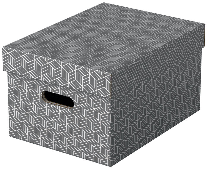 Pack 3u caja carton decorativa gris 365x265x205