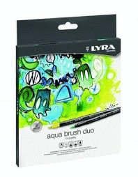 Rotulador lyra aqua brush duo 12 colores surtidos