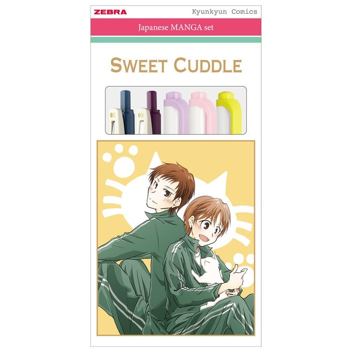 Zebra Sarasa x Mildliner Manga Set - Sweet Cuddle Limited Edition (5 Pens)