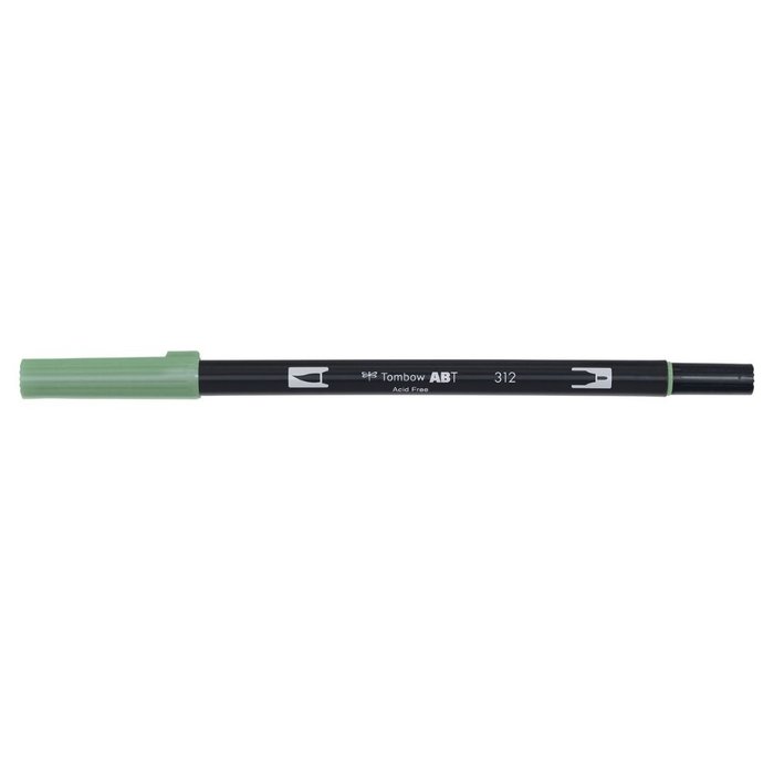 Dual brush - rotulador doble punta pincel color holly green