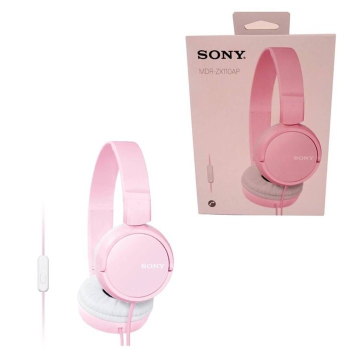Auriculares diadema sony microfono rosa - Librería Kolima