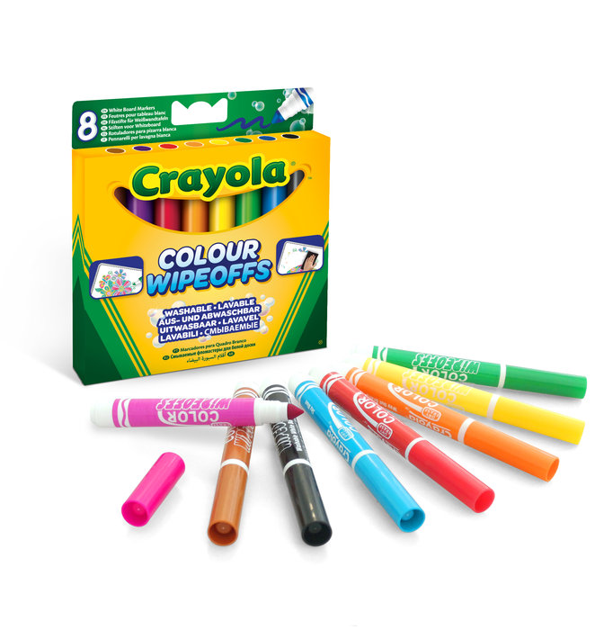 Rotulador lavables crayola para pizarra blanca 8 colores - Música y Deportes