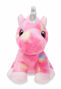 Peluche st unicornio rosa y multicolor 18 cm