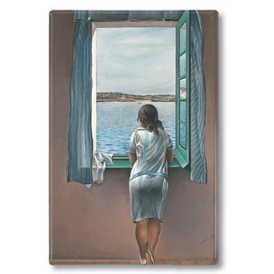 Iman rectangular mujer en la ventana