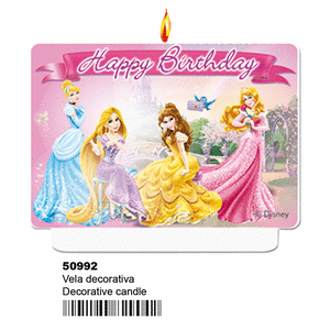 Vela happy birthday princesas glamour