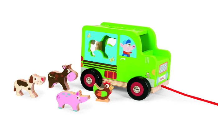 Arrastre camion de la granja con animales