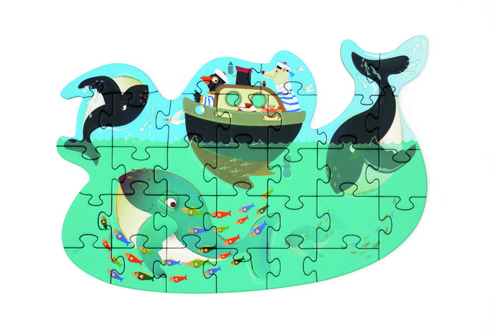 Contour puzzle ballenas
