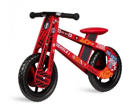 Bicicleta de equilibro madera roja