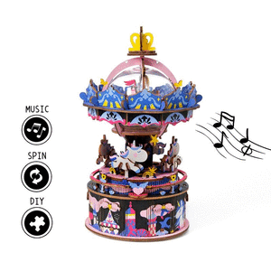 Maqueta caja de musica tiovivo unicornios