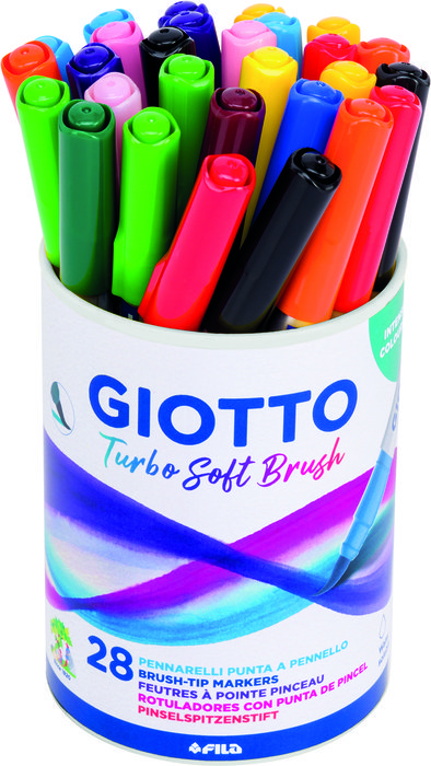 Rotuladores giotto turbo soft brush 28 colores surtidos - Papelería Sambra