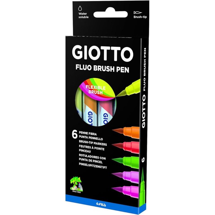 Marcadores Turbo Soft Brush Giotto 10 Colores