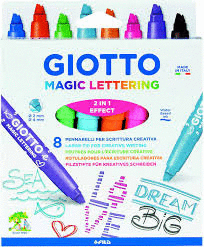 Rotulador giotto magic lettering 8 colores