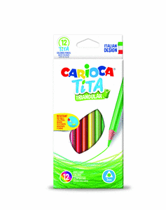 Lapiz triangular carioca tita 12 colores surtidos