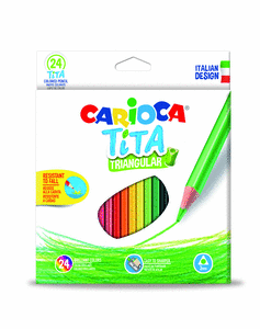 Lapiz triangular carioca tita 24 colores surtidos