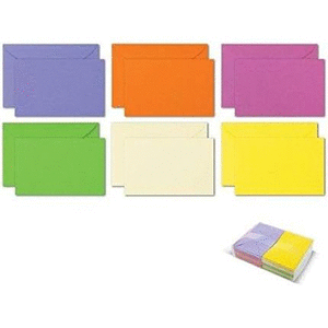 Caja 100 tarjetas y sobres colores surtidos tamaÑo 9 capri