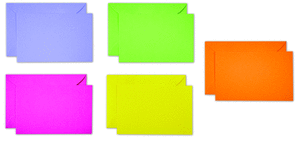 Caja 250 tarjetas y sobres colores surtidos tamaÑo 4 ischia