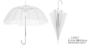 Paraguas largo mujer 61/8 aut transparente poe