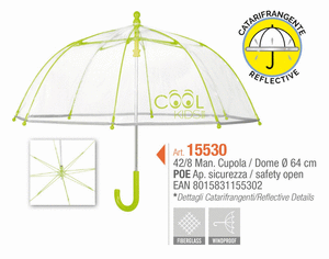 Paraguas unisex 42/8 manual dome poe safety verde cool kids