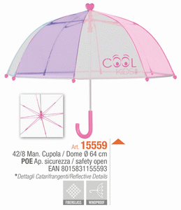 Paraguas infantil 42/8 manual poe rosa/lila