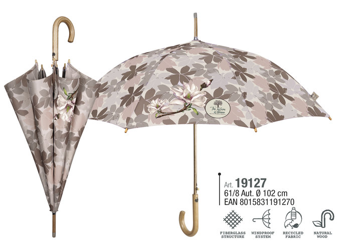 Paraguas largo mujer 61/8 flor silvestre automatico.