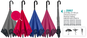Paraguas mujer 61/8 manual reversible colores surtidos