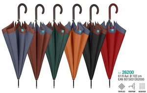 Paraguas mujer 61/8 automatico  liso con borde de color