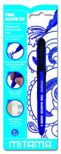 Rotulador mitama tinta permanente azul punta fina 0.8 mm